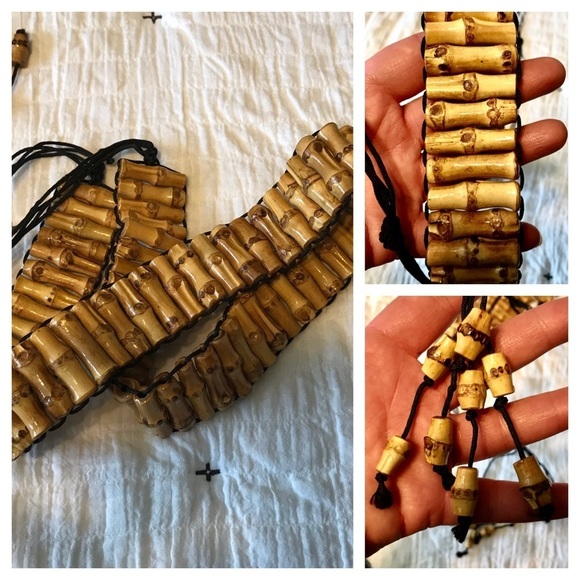 Bali vintage bamboo wrap beaded drop belt main image 3
